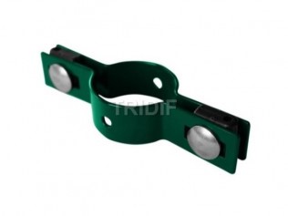 Průběžná příchytka plotového panelu na kruhový sloupek 48 mm / zelená
