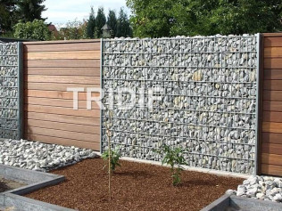 Sypaný gabionový plot / ZINEK /  kompletní sada 2x panel, 2x sloupek, háčky, šrouby / délka 2500 mm